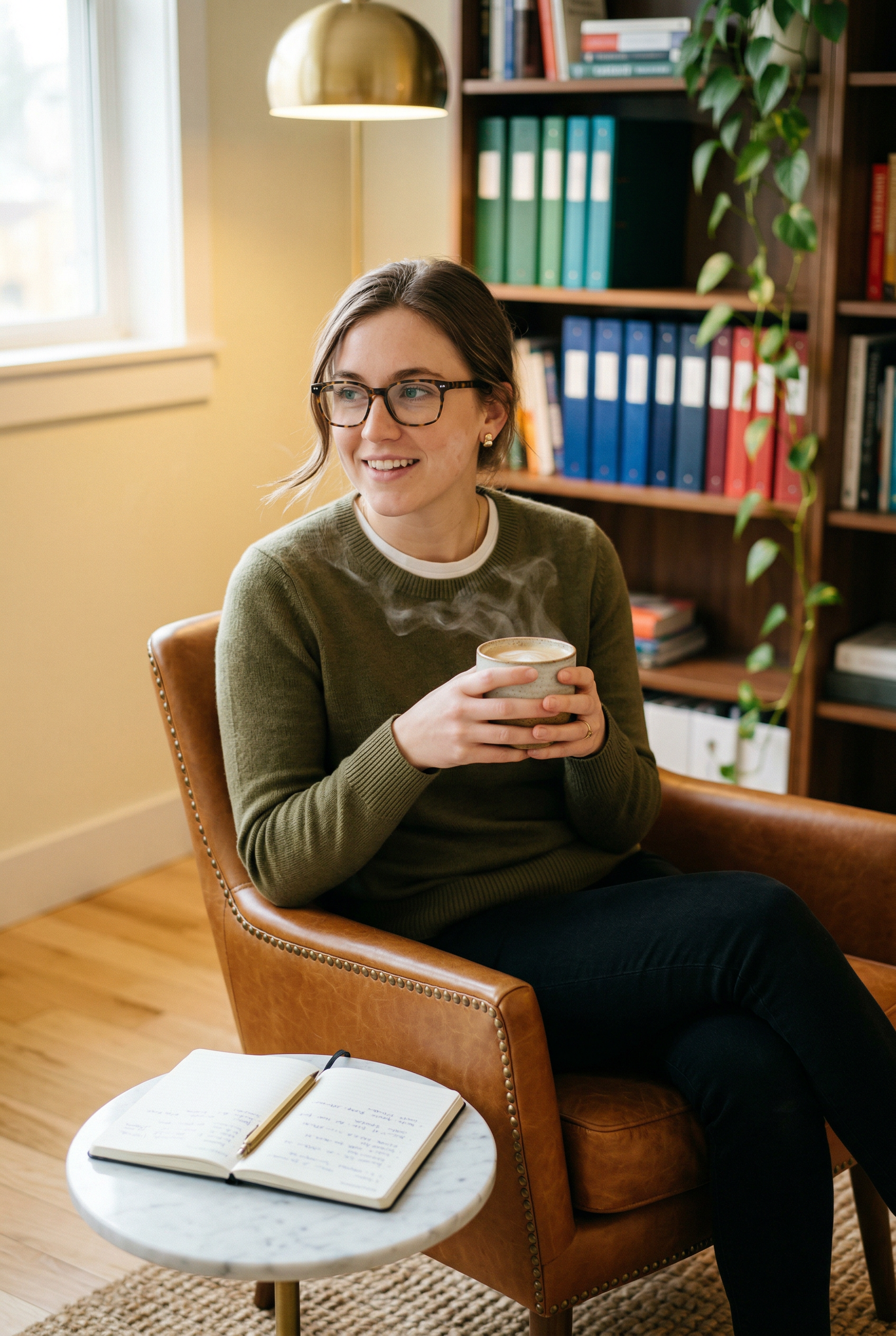 Genc profesyonel kadro uzmani rahat bir ortamda